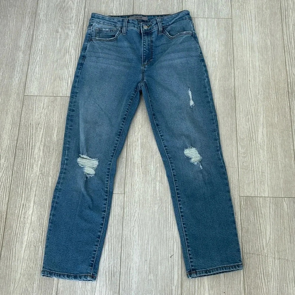 JOE’S Mid Rise Straight Leg Blue Distressed Jeans size 26 - Picture 1 of 9